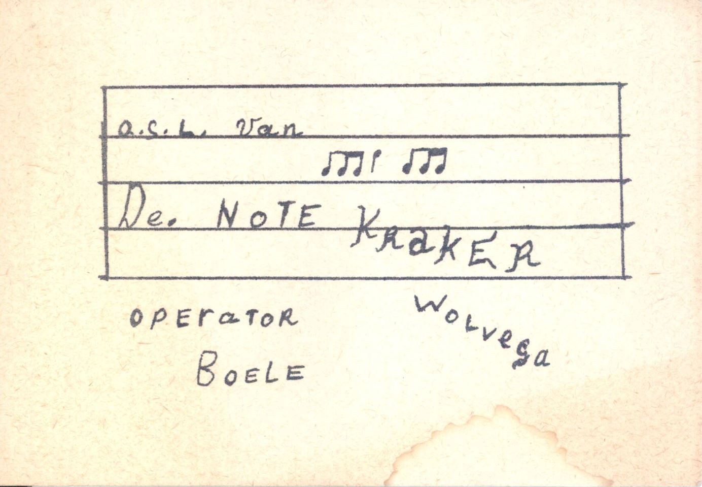 Notekraker (2e QSL kaart)